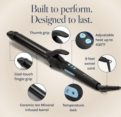 Bio Ionic Long Barrel Styler,Curling Iron with Moisture Heat Technology & NanoIonic MX, Verstatile Curling Wand